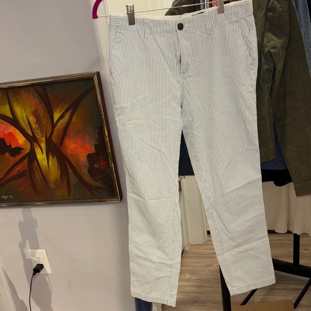 Women's Striped Pants - Blue and White